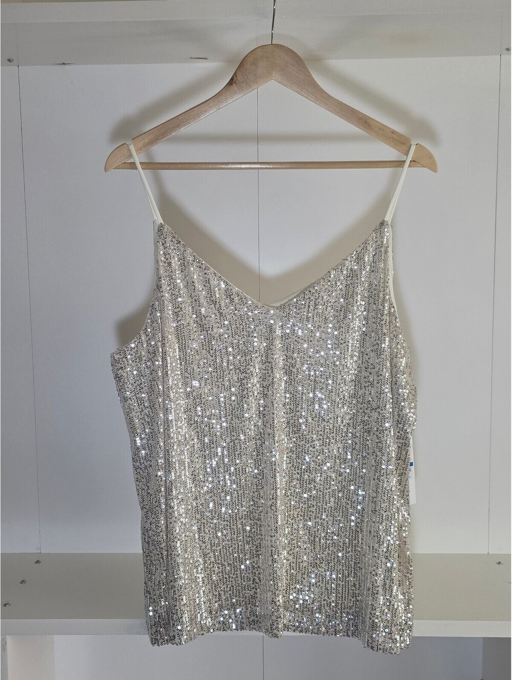 Calvin Klein Sequin Spaghetti Strap Tank Top XL
